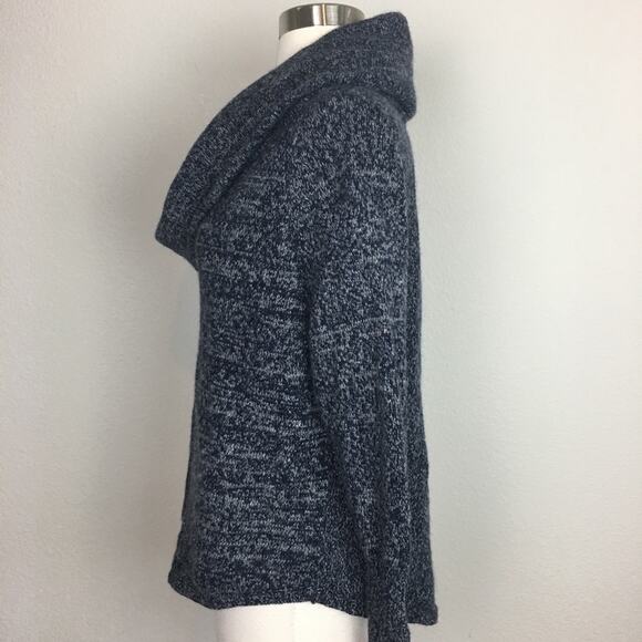 Joie Navy Gray  Wool Cashmere Rabit Hair Blend Cowl Neck Sweater XS - Picture 3 of 6